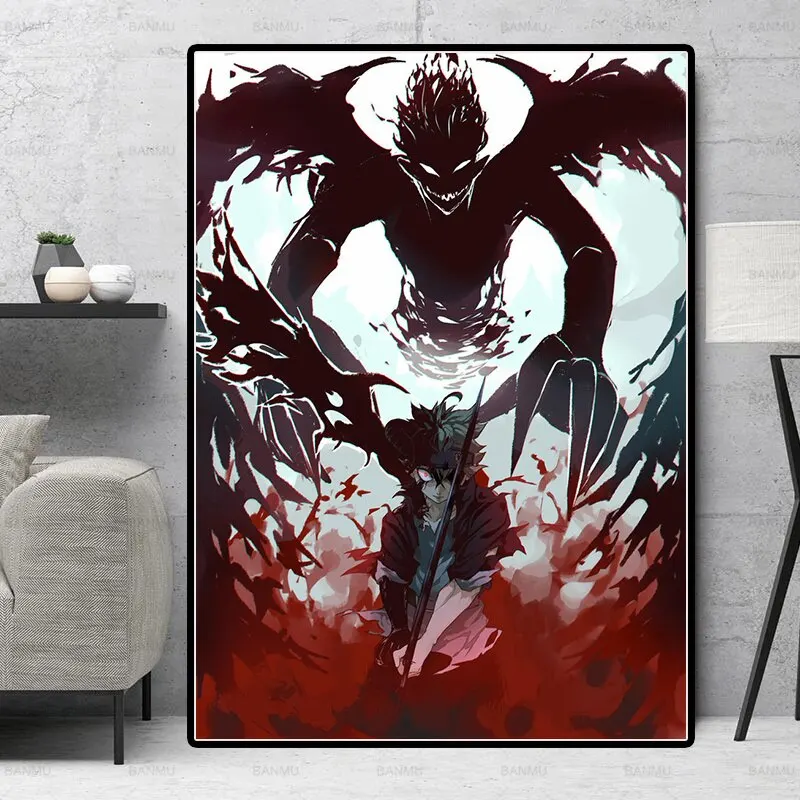 Japanese Anime Black Clover Asta Demon Form Canvas Wall Art  Decorative Posters  Prints for Boys Room  Home Decor Cuadros No Fra