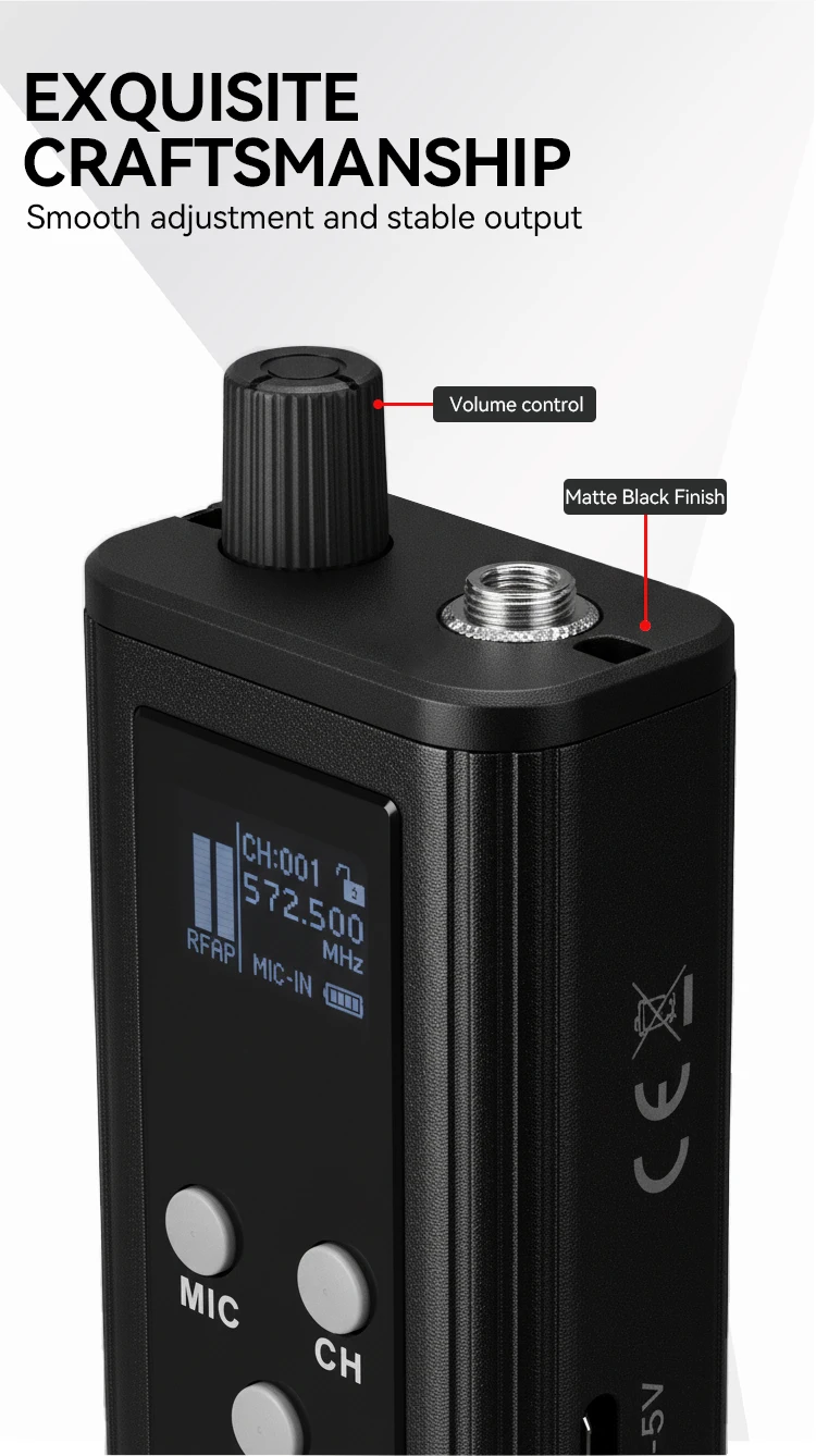 Paulkitson EM‑12R Drahtloses In-Ear-Monitoring-System 572,5‑587,5MHz OLED Stereo Mono Niedrige Latenz für Sänger DJ Studio Live-Show – Detail 5