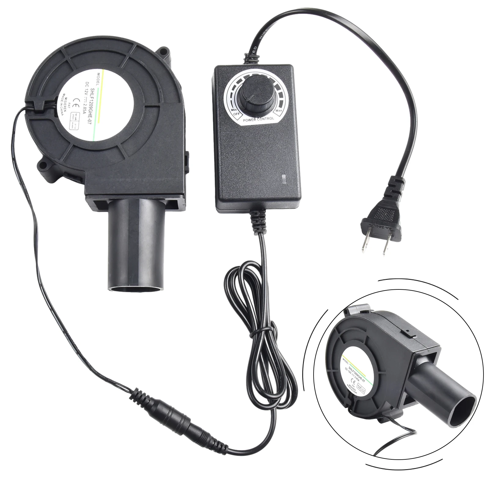 

Turbo Fan Blower Stove 9733 Adjustable Volume Air Airflow BBQ Compact Convenient Firewood Manual Replacing 12V
