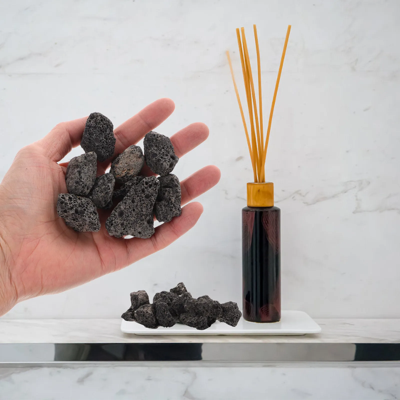 

1Set Volcanic Rock Aromatherapy Diffuser Stones Natural Porous Lava Stone for Essential Oil Absorption Home Office Decor