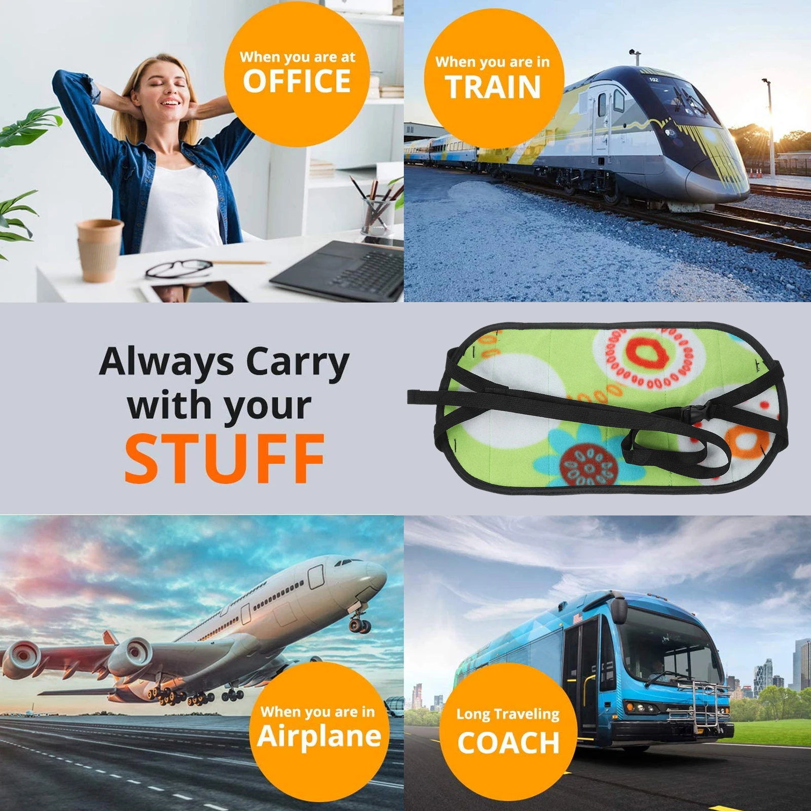 

Adjustable Foot Hammock for Airplane Travel Portable Office Outdoor Use Plane Flight Essential Sling Support Relief