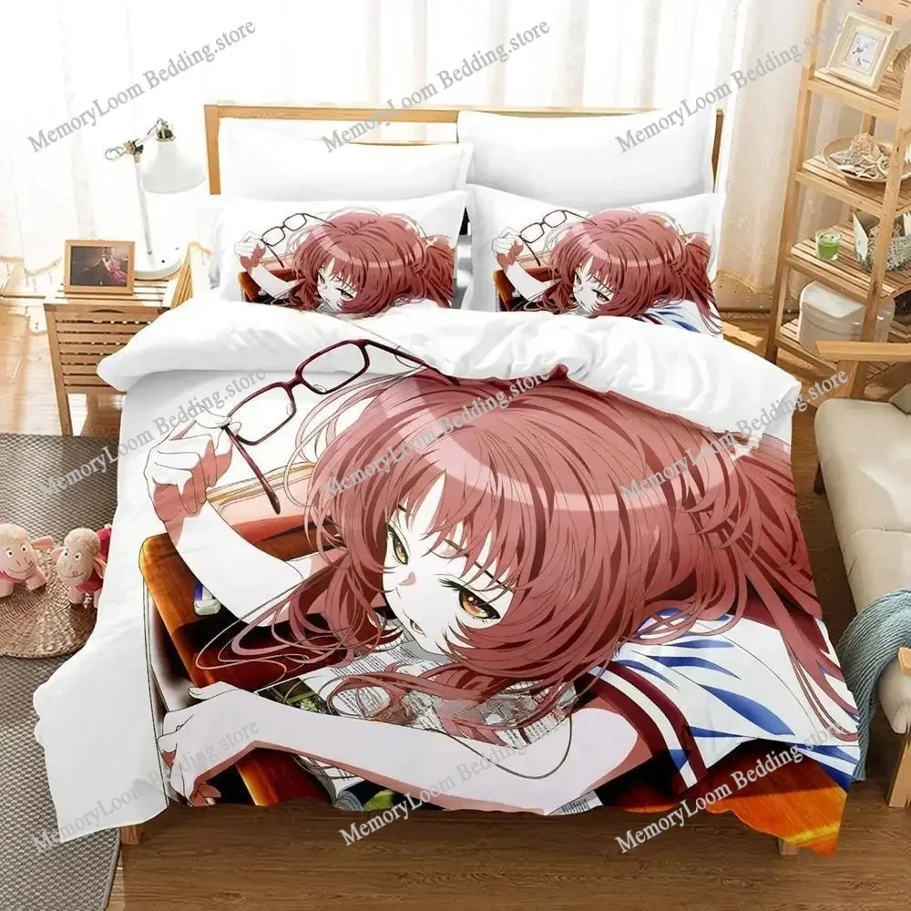 3D Kawaii The Girl I Like Forgot Her Glasses Kaede Bedding Set Cartoon Anime set Adult Kid Bedroom Duvet cover Sets