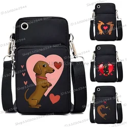 Casual Cartoon Dachshund Small Crossbody Bags Women Anime Animal Messenger Shoulder Bag Cute Dachshund Cell Phone Handbags Purse