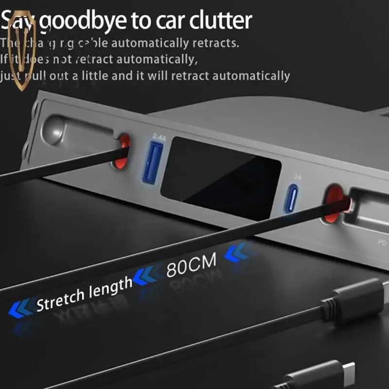 

AV34-USB Telescopic Hub Docking Station For Tesla Model 3 Y 2021-2023 Central Console Fast Charging Type-C 18W+PD 27W Easy To Us