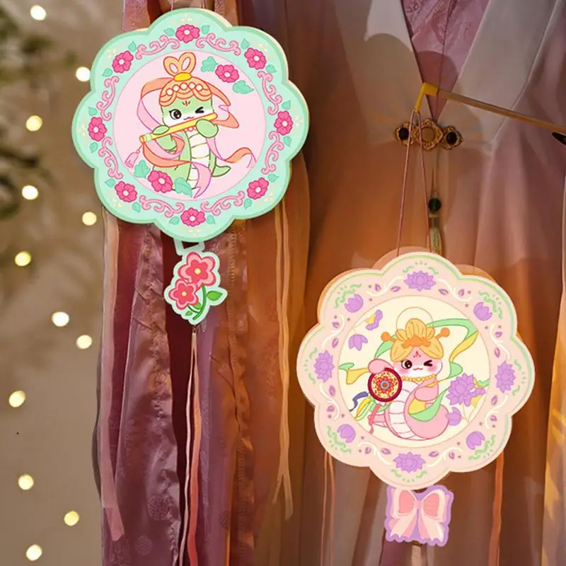 2025 год змеи, комплект материалов для фонаря, год змеи, тема Дуньхуан, ручной светодиодный светильник, декор для китайского весеннего фестиваля