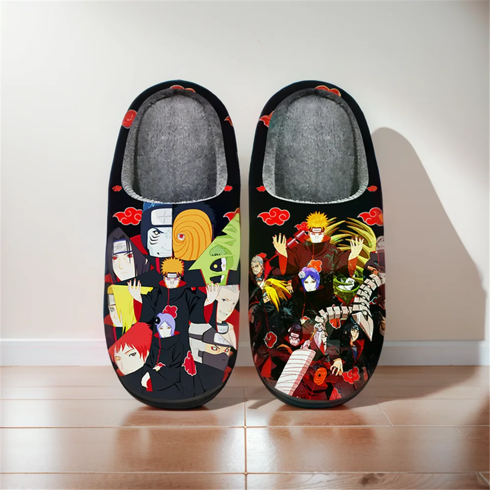 

Anime Cartoon Cute Home Slippers NARUTO Cosplay Akatsuki Winter Warm Slippers For Man Woman Boy Girl Unisex Halloween Gift