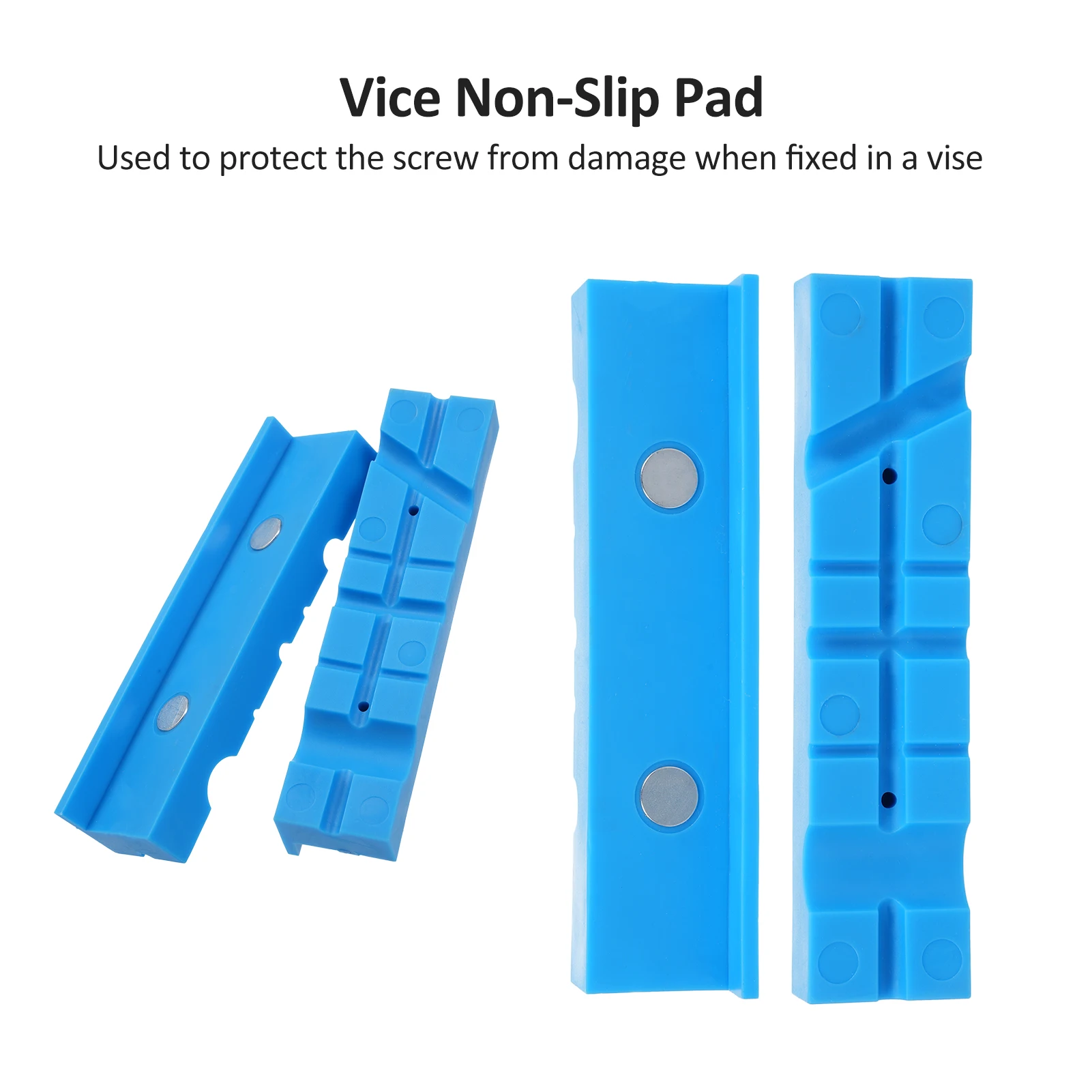 2Pcs Magnetic Protection Strip for Vise Jaws Anti-Skid Pads for Vise Jaws Soft Jaws Bench Vise Strongly Magnetic Vise Jaw Pads