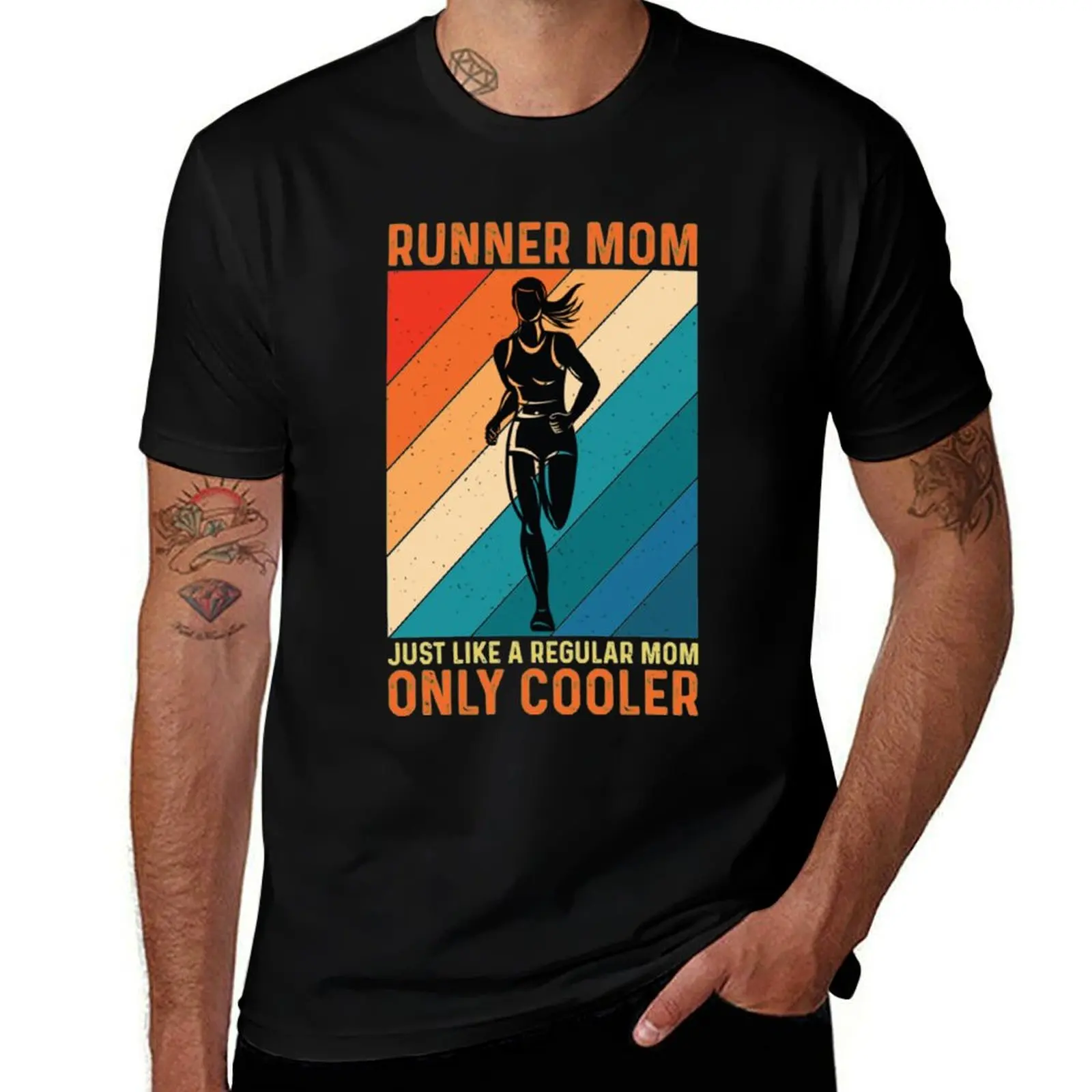 Runner Mom T-ShirtRunner Mom Just Like A Regular Mom Only Cooler T-Shirt baggy shirts vintage tshirts for men