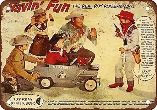 Tin Sign 1953 Roy Rogers Kids Vestido, diseño clásico de reproducción Tin Sign – Placa de Metal -aluminum