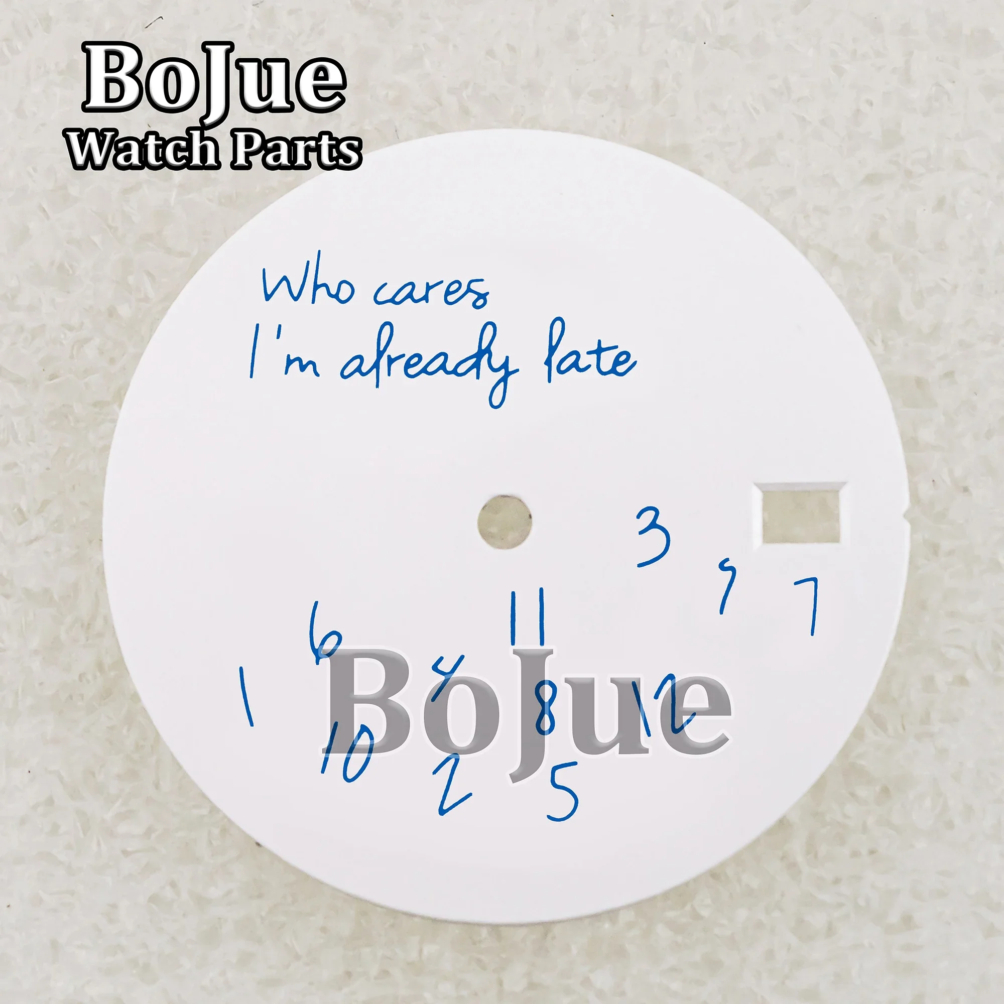 Zmodyfikowana tarcza zegarka 28.5mm DIY tarcza zegarka pasuje do mechanizmu Datejust NH35/4R36 Who Cares Lt's already Late akcesoria do zegarków części