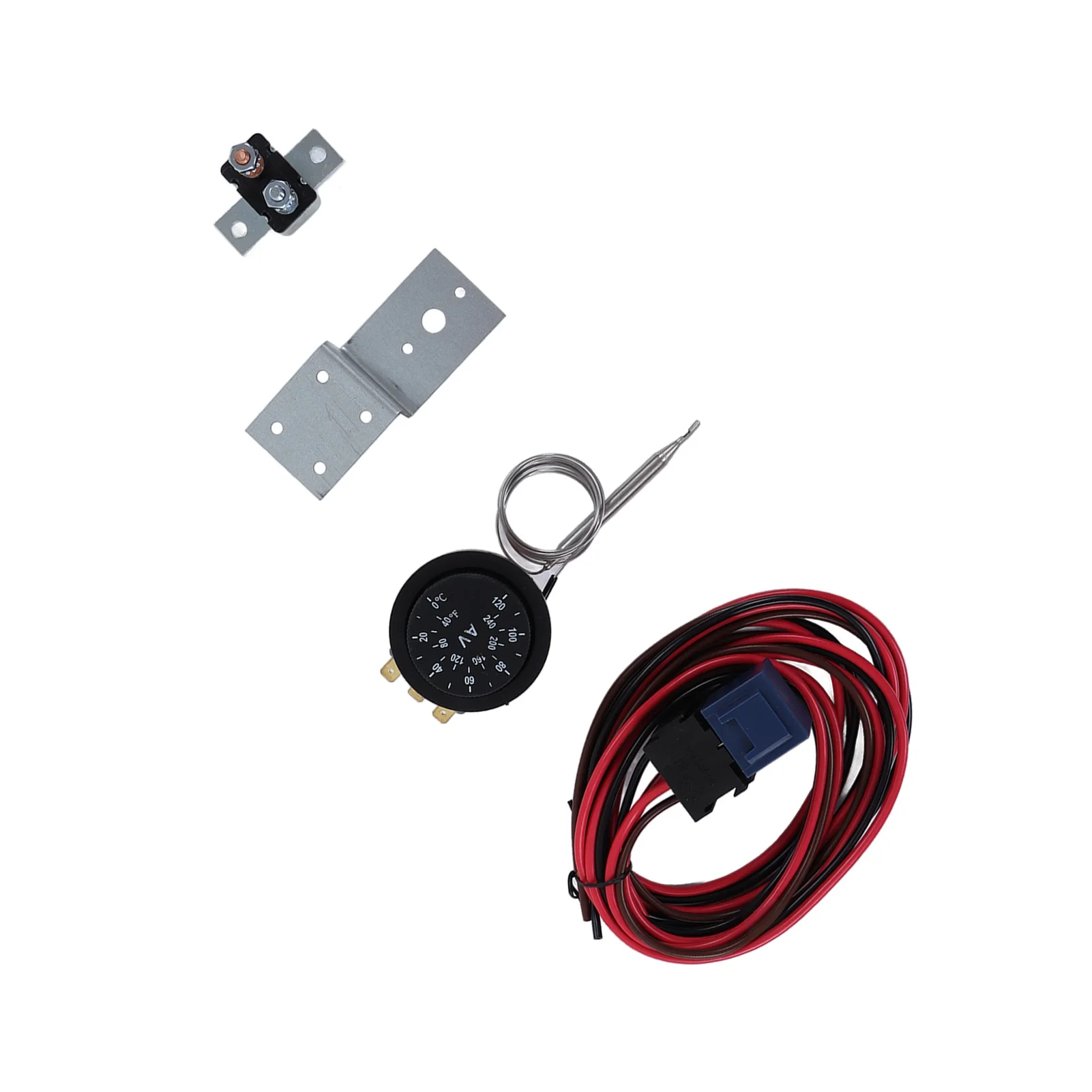 21Pcs Adjusting Electric Radiator Fan Thermostat Control Relay Wire Kit Robust Thermostat for Car Truck 12V