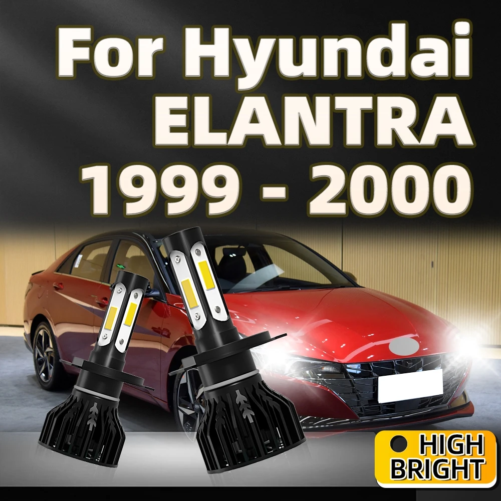 

2Pcs 30000LM High Brightness Car Headlight LED H4 Light Bulbs with 4Side Chip 6000K For Hyundai ELANTRA 1999 2000