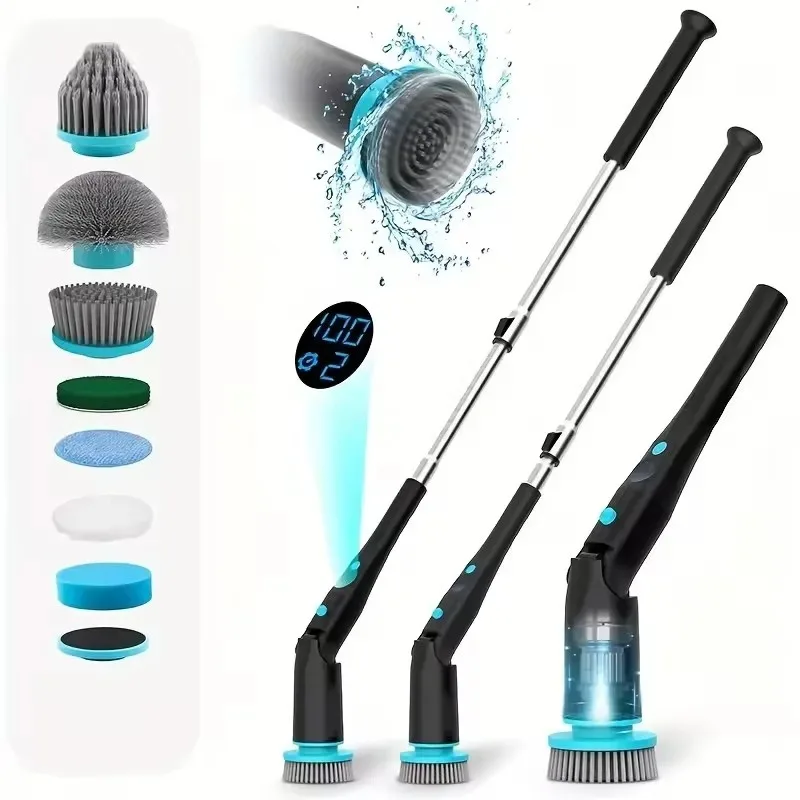 

Electric Spin Scrubber with 9 Replaceable Brush Heads Strong Power Cordless Cleaning Brush for Bathroom, Tub, Tile, Floor, Car