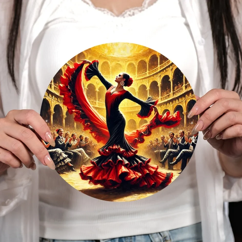 Vibrant Flamenco Dancer Metal Wall Art - Weatherproof HD Print Spanish Home/Bar Decor