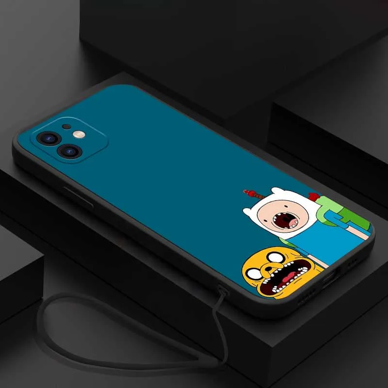 Cartoon adventure time Phone Case For Xiaomi Redmi Note 12 12S 12C 10 10C 10A 10T 9 9T 9A 11 11S 11T Pro 4G 5G With Hand Strap