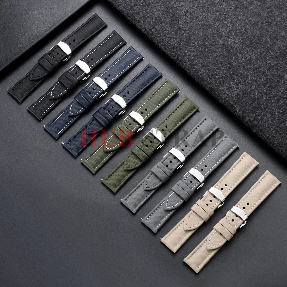 18/19/20/21/22mm Quick Release Sailcloth Watch Strap Butterfly Buckle for Omega for Seiko Business Waterproof MenWomen Watchband view 5