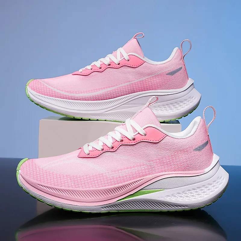 

High Quality Pink Women's Running Shoes Lightweight Sports Gym Shoes Men Breathable Athletic Sneakers Men Platform Trainers 2024