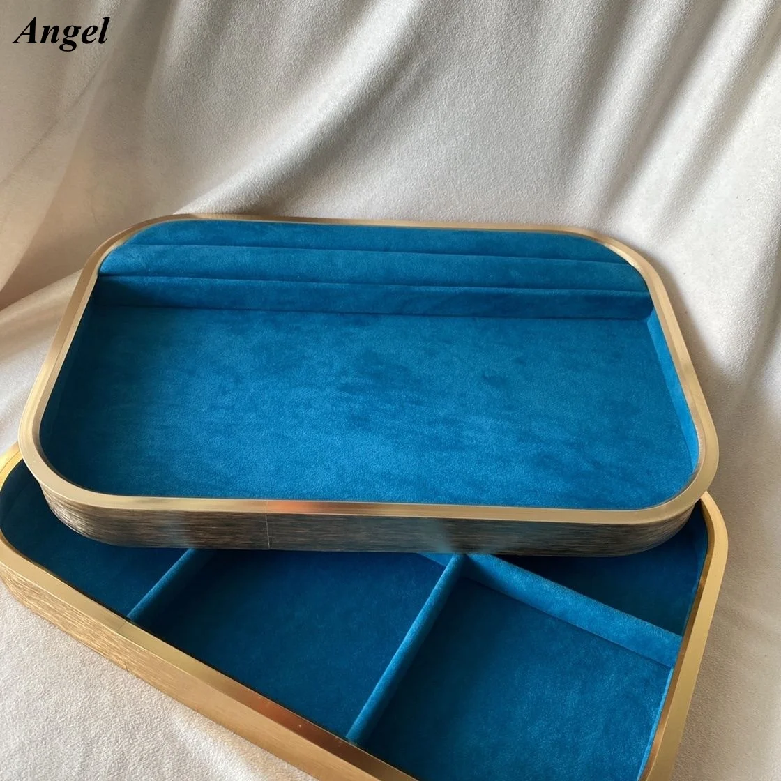 

Peacock Blue Metal Jewelry Tray - Display & Storage Dish for Rings, Necklaces, Bracelets & Pendants