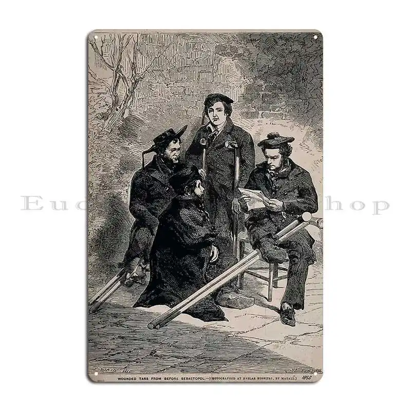 Edmond Morin Crimean War Wounded Sailors Convalescing At Haslar Hospital Metal Plaque Poster Designing Club Tin Sign Poster