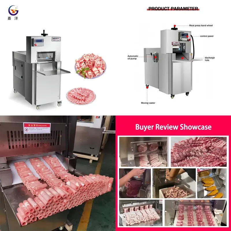 Stainless Steel Frozen Meat Slicer for Beef Mutton Rolls Bacon Household Motor Core Meat Slicing Machine