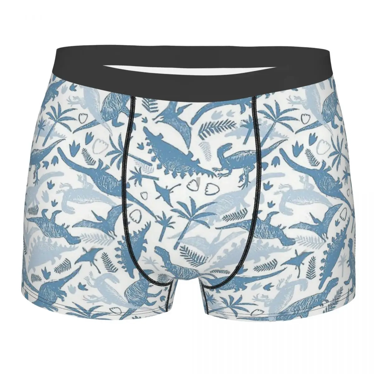 Esqueleto crânio ossos dinossauros azul hawaii cuecas de algodão cuecas masculinas cuecas estampadas shorts boxer briefs