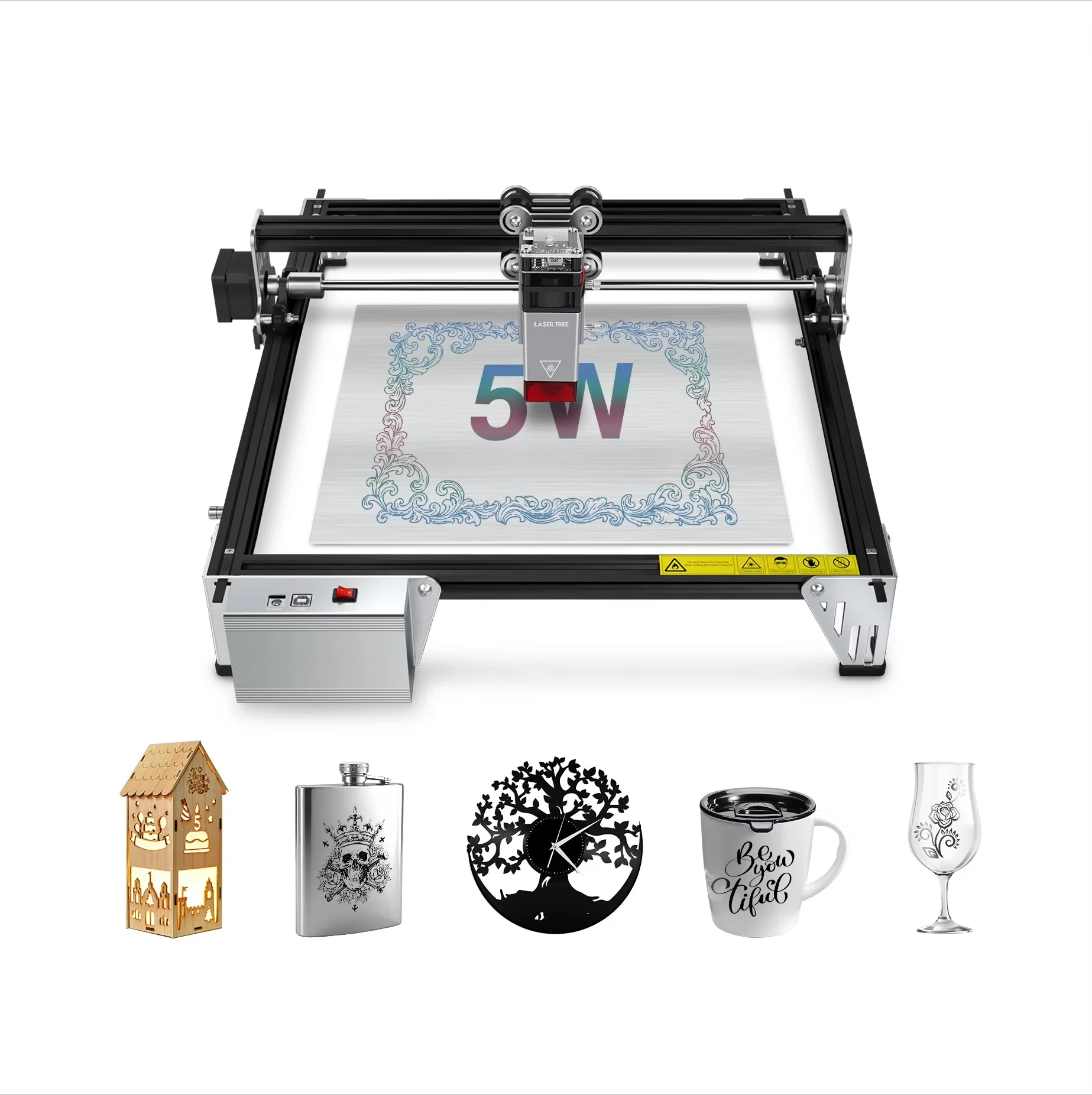 K1 Mini 5w Optical Power 3030  Diode Laser Lazer Engraver Engraving Machine for Plywood Acrylic MDF Leather Wood DIY
