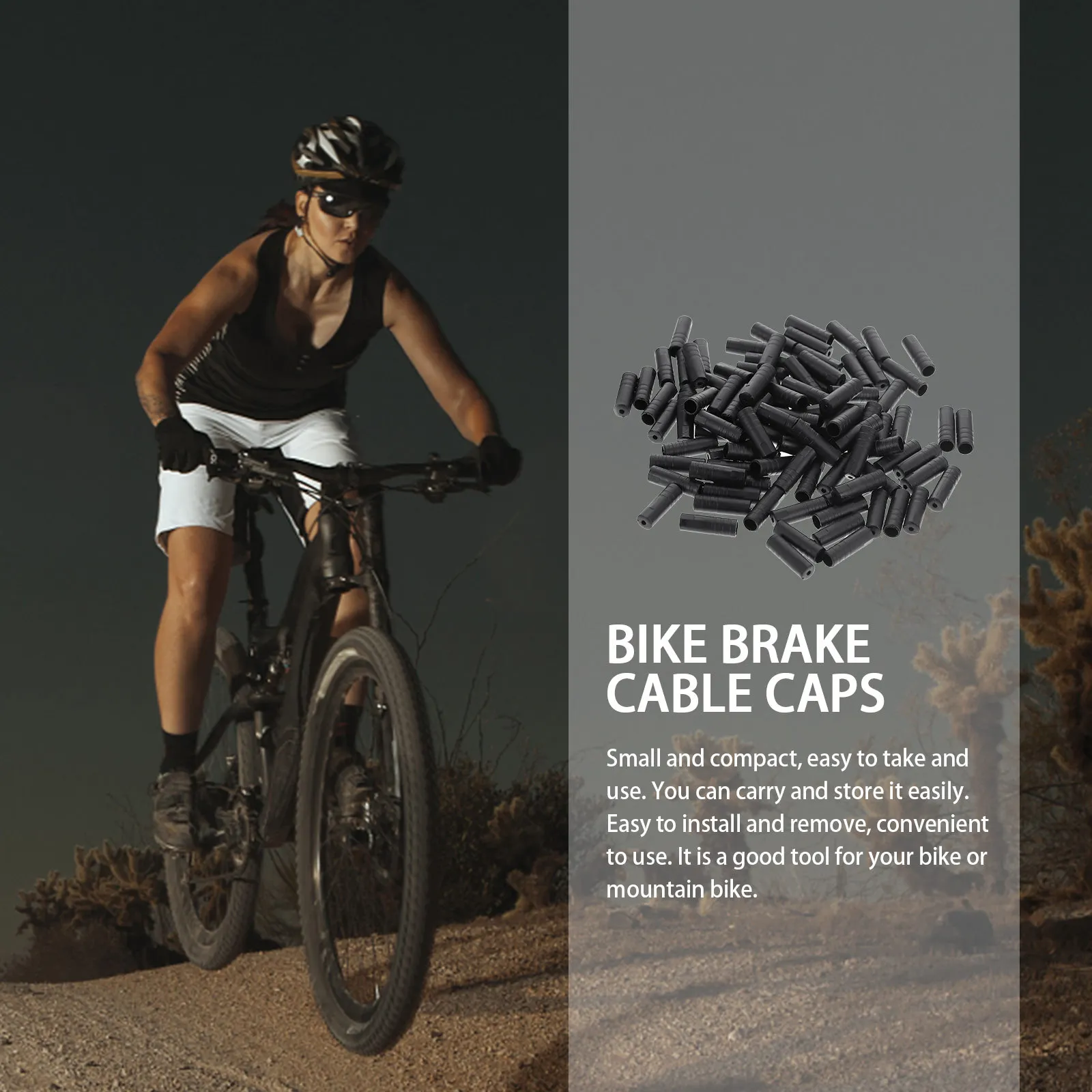 

100Pcs Bike Brake Cable Caps Practical Plastic Protective Ends Easy Installation Brake Wire Sleeves for Cycling Use