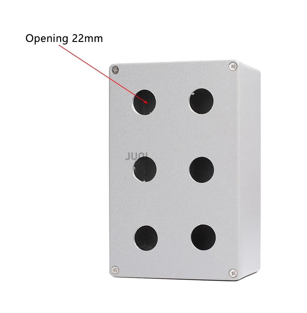 فتحة 22 معدنية من الألومنيوم المصبوب صندوق مقاوم للماء صندوق زر معدني صندوق مفتاح طرفي 12345 فتحة صندوق مقاوم للماء داخلي وخارجي #2
