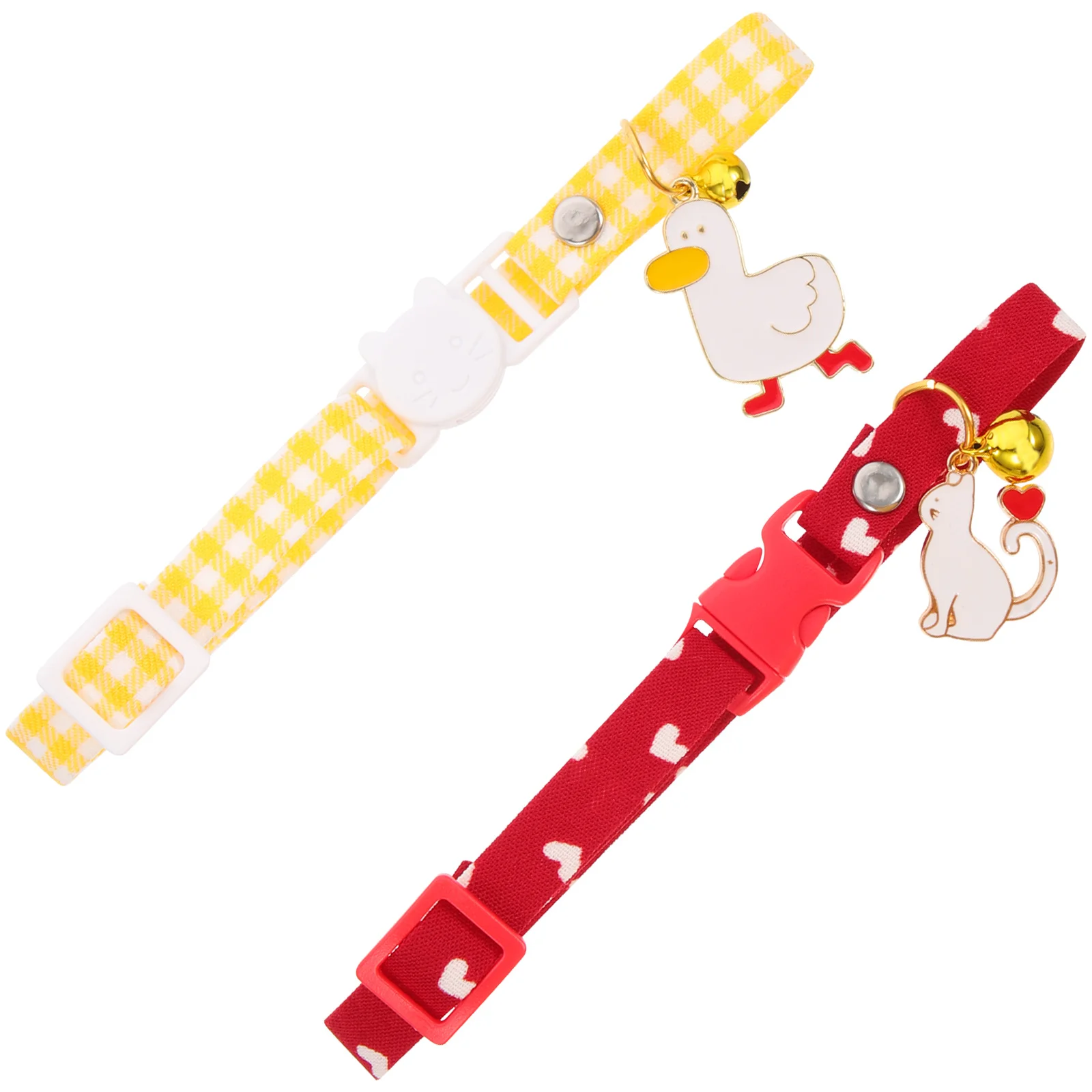 

2Pcs Cat Collar Bell Adjustable Decorative Kitten Collar Lightweight Comfortable for Christmas Holidays Daily Use Cat