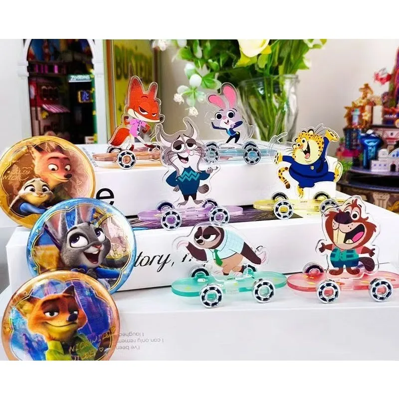 6 stylów Disney Zootopia 2 Akrylowy Stojak Hulajnoga DIY Dekoracja Szop Pracz Bobert Niedźwiedź Śliczna Podstawka Judy Zabawki Nick Prezenty