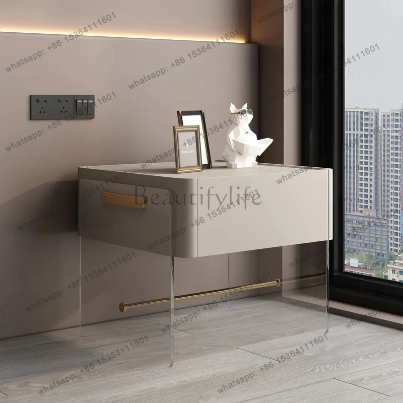 

yj7 Acrylic bedside table, modern simplicity and silence, designer light luxury ins style small art locker
