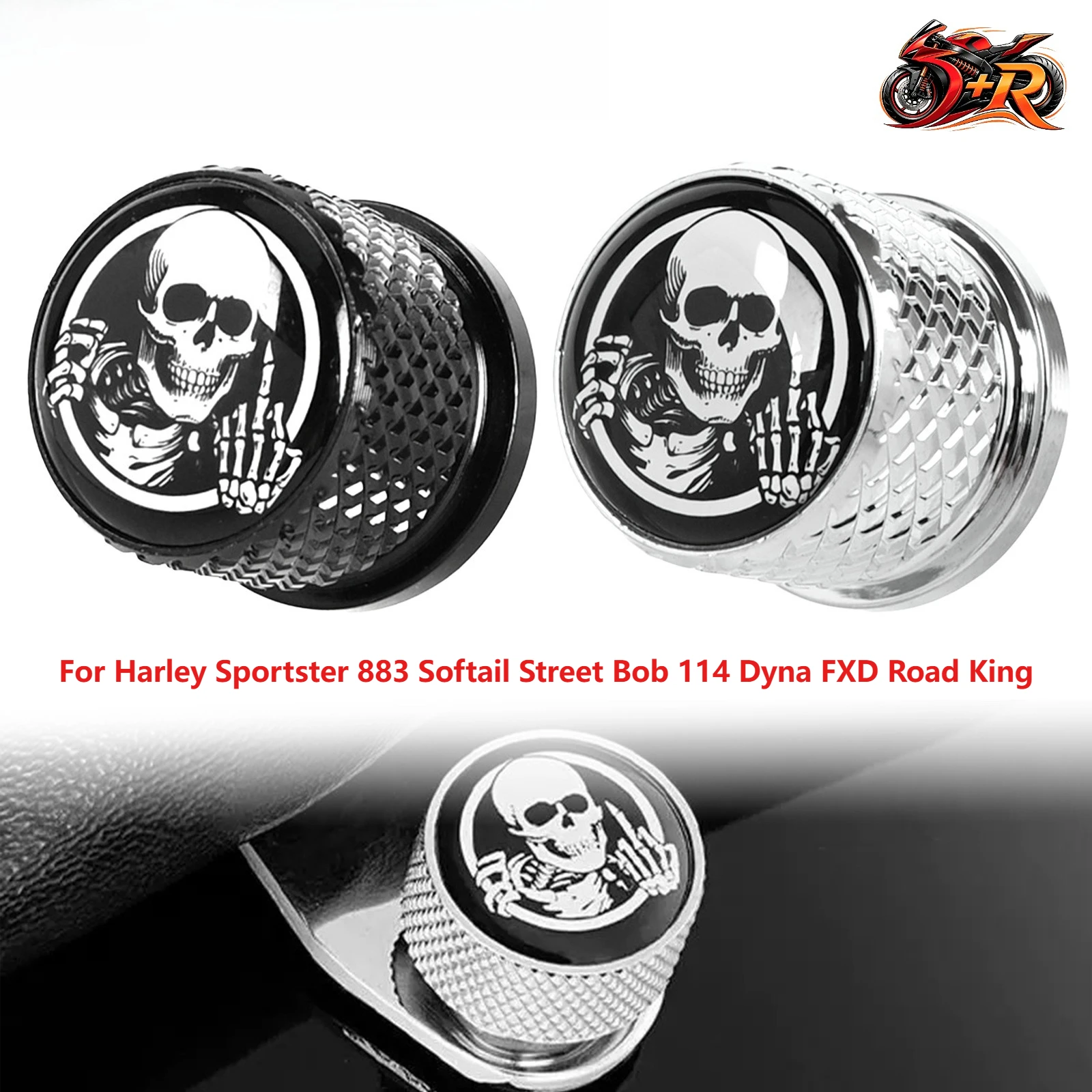 

Skull Rear Fender Seat Bolt Nut CNC Mount Screw For Harley Sportster 883 Softail Street Bob 114 Dyna FXD Road King