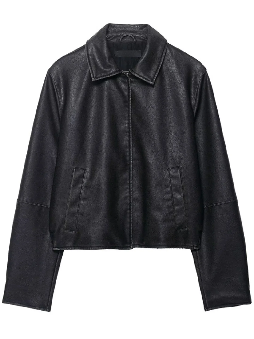 

Свободная повседневная женская куртка с длинными рукавами, осенняя новинка 2025, дизайнерская верхняя одежда в стиле Wind Design, 638287, короткое пальто из искусственной кожи