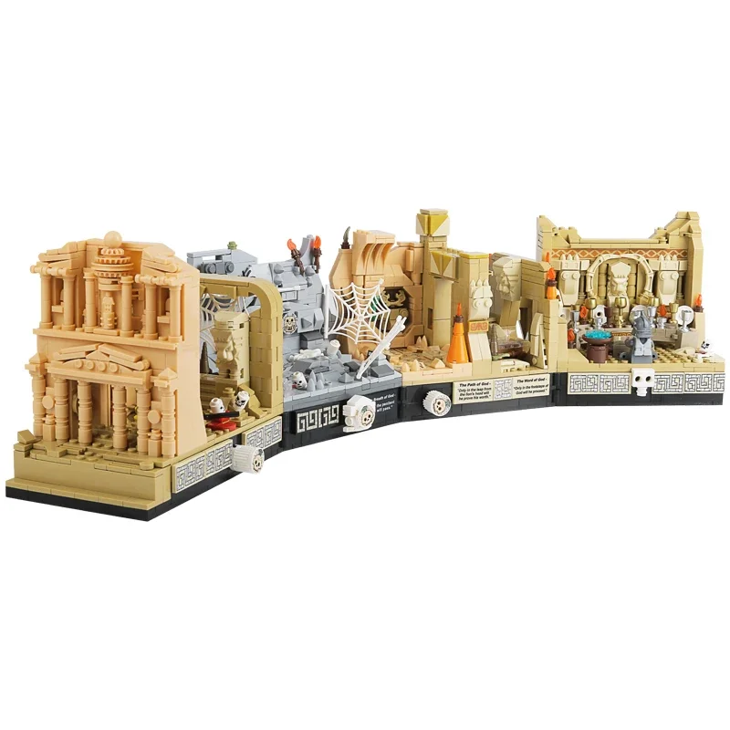 MOC Movie Indiana Jones Tomb Adventure Building Blocks Raiders Of The Lost Ark Scenes DIY Model Building Blocks Kid Toys Gift