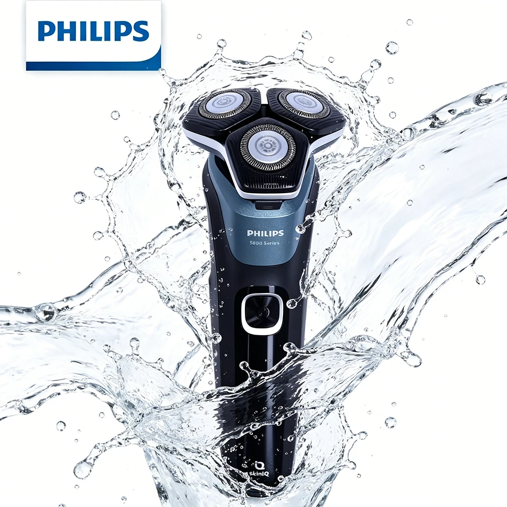 Philips Electric Shaver 5 Series S5832 Men 3 Blade Electric Shaver Shaver Body Washing for 1 Hour Fast Charging Beard Trimmer