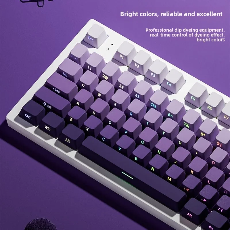 Lavender Side Print Keycap Shine Through OEM Profile PBT Gradient Color Personality DIY Customed for Mechanical Keyboar