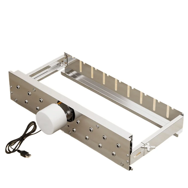 For Automatic Barbecue Flip Shelf, Adjustable Width Bamboo Skewer Machine 5V Can Be Connected To Power Bank AC