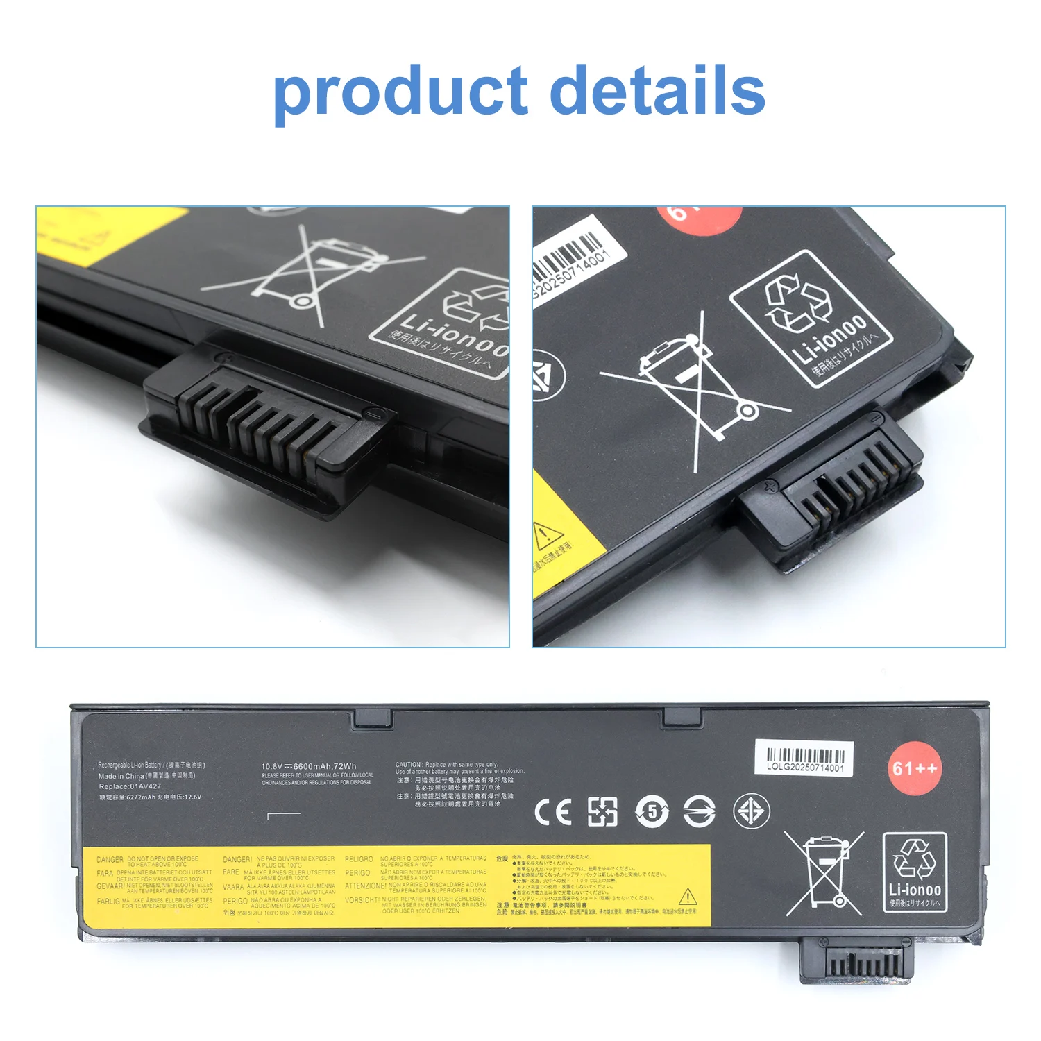 74 wh10.8v 6600mah bateria do portátil para lenovo thinkpad t470 t480 t570 t580 p51s p52s 01av427 01av428 01av423 sb10k97580 61 ++