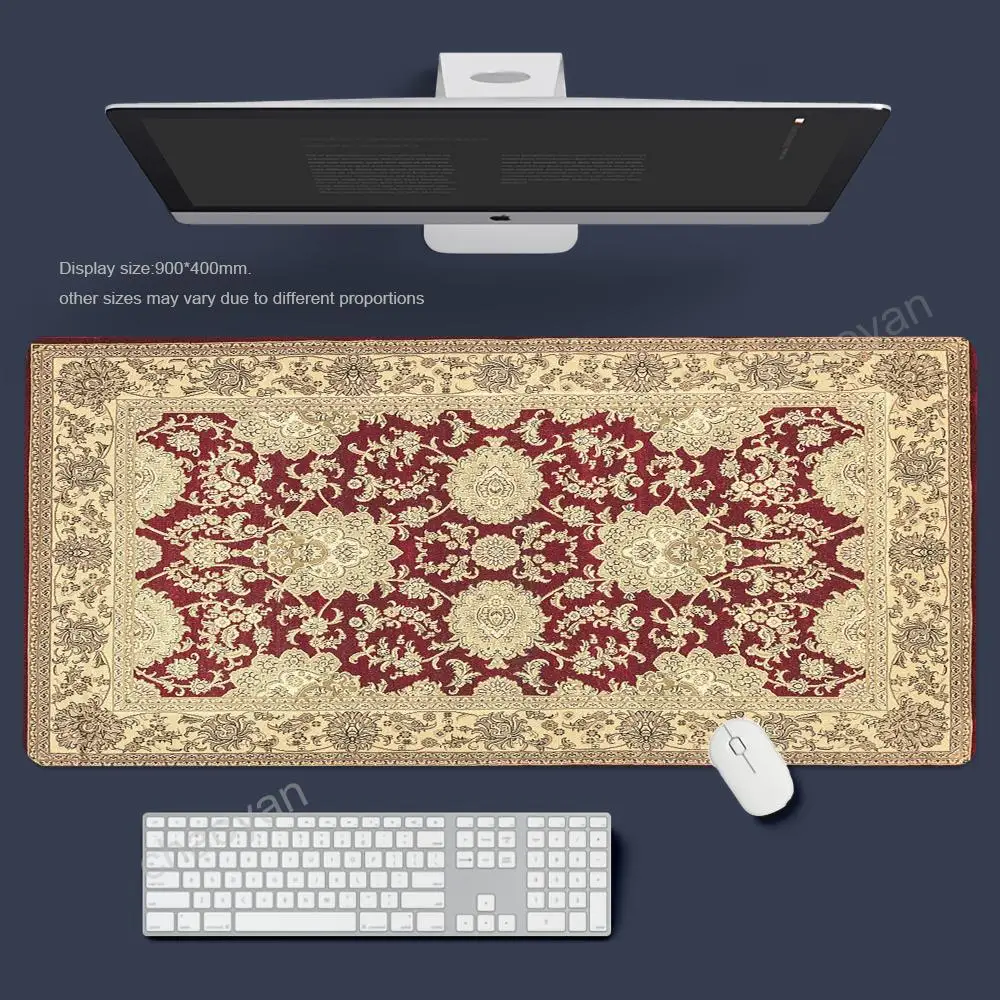 Large Turkish-style classic Persian carpet pattern HD printed mousepad rubber desk mat desktop decoration office accessories XXL
