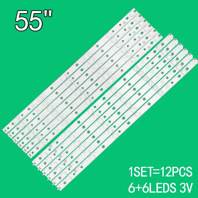 Applicable to Changhong 55-inch KHP200525D, KHP200525C SVJ550AB9-Rve01-Type-6L  3V TV Led backlight 6L+6R