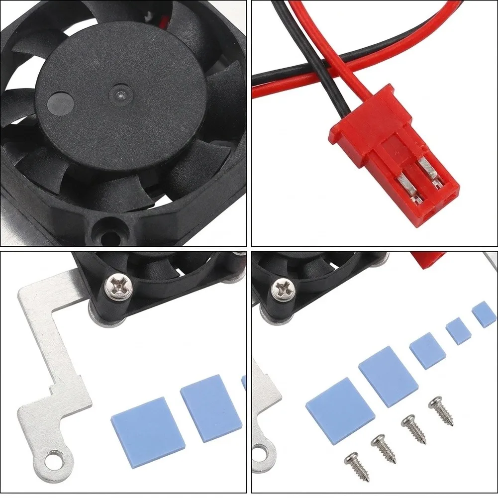 Aluminum Heat Sink Kit With 5V Cooling Fan And Mounting Bracket For Raspberry Computer Board Thermal Dissipation Accessories