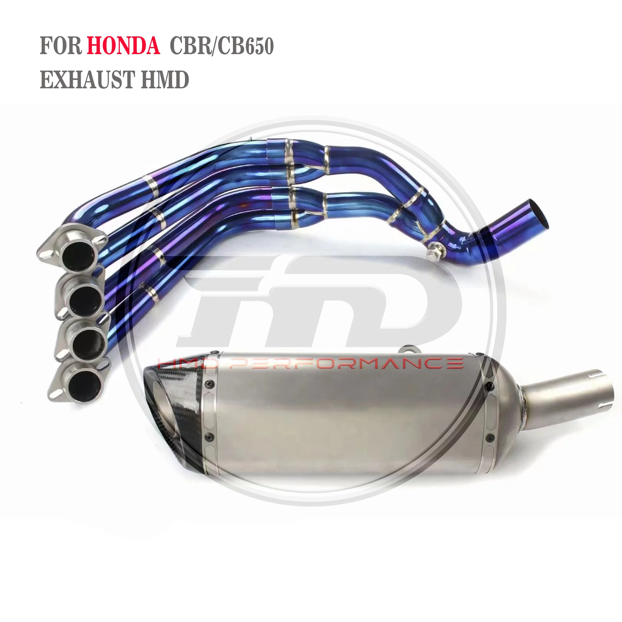 HMD Titanium Motorcycle Exhaust System Performance Catback For Honda CB650 Racing Pipe Muffler