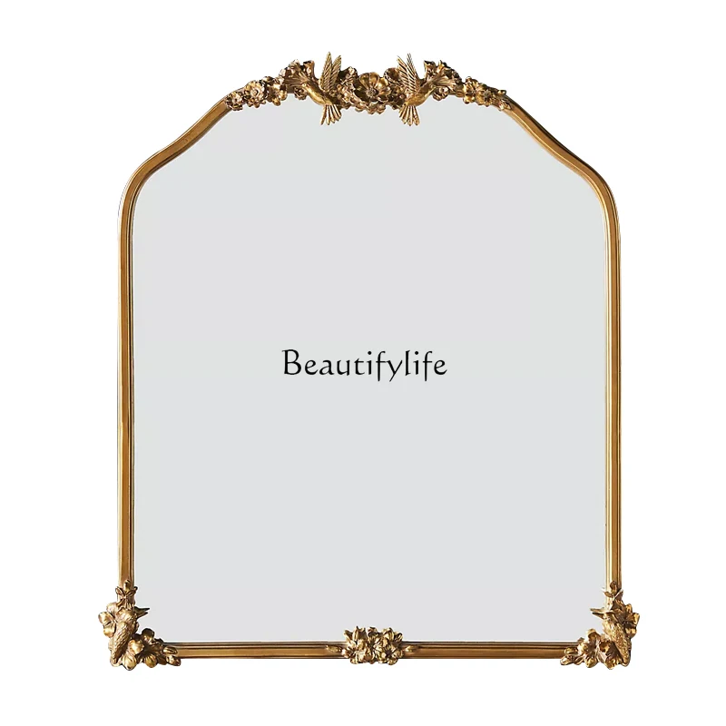 

French retro mirror fireplace decoration bathroom vanity living room full mirror