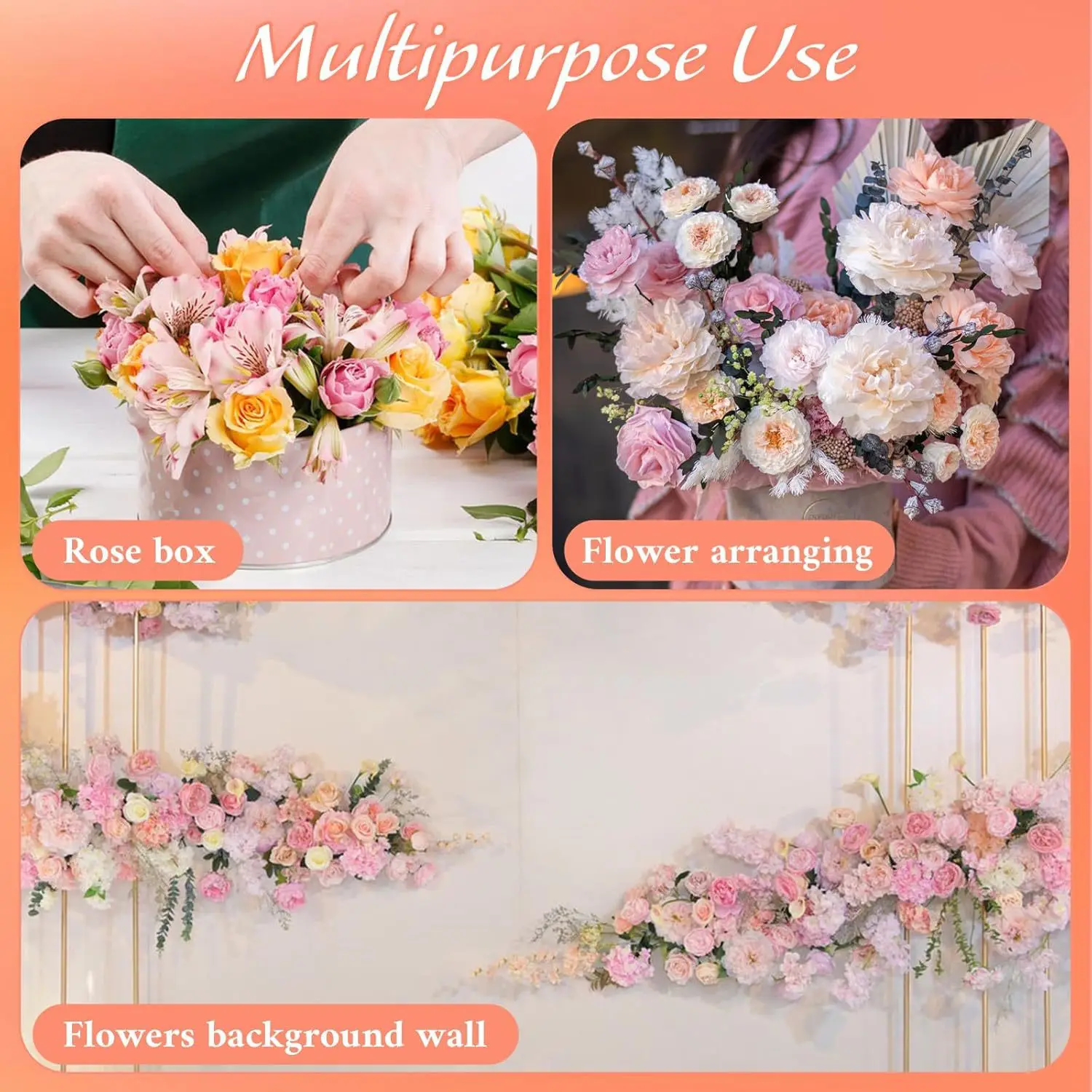 60 Piece Reusable Flower Cake Inserts Plastic Tubes for Decorating Cakes Tarts Pies with Fresh Wired or Artificial Blooms