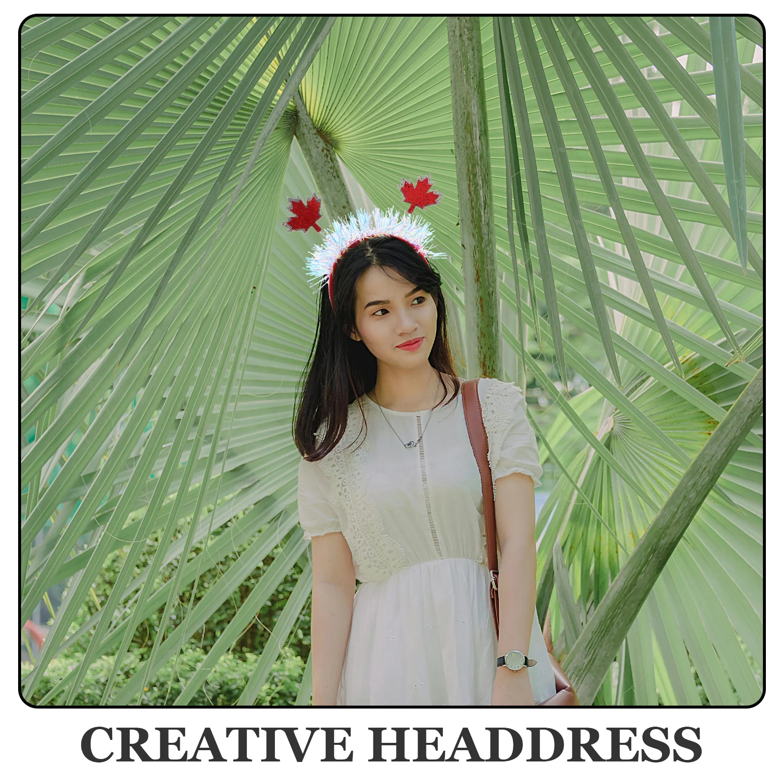 

2pcs Maple Leaf Headband Canada Band Tinsel Women Headpiece Autumn Leaf Hair Accessories Holiday Party Headbands For Girls
