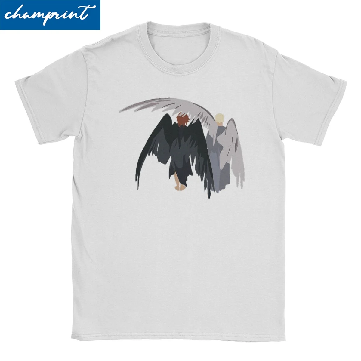 Good Omens Demon Angel for Men Women T Shirts Novelty Tee Shirt Short Sleeve Crew Neck T-Shirt Pure Cotton Summer Tops