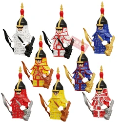 Ancient Warrior Uniform Qing Dynasty Eight Banners Soldiers Military Building Blocks Figures Bricks Toys Gift For Children