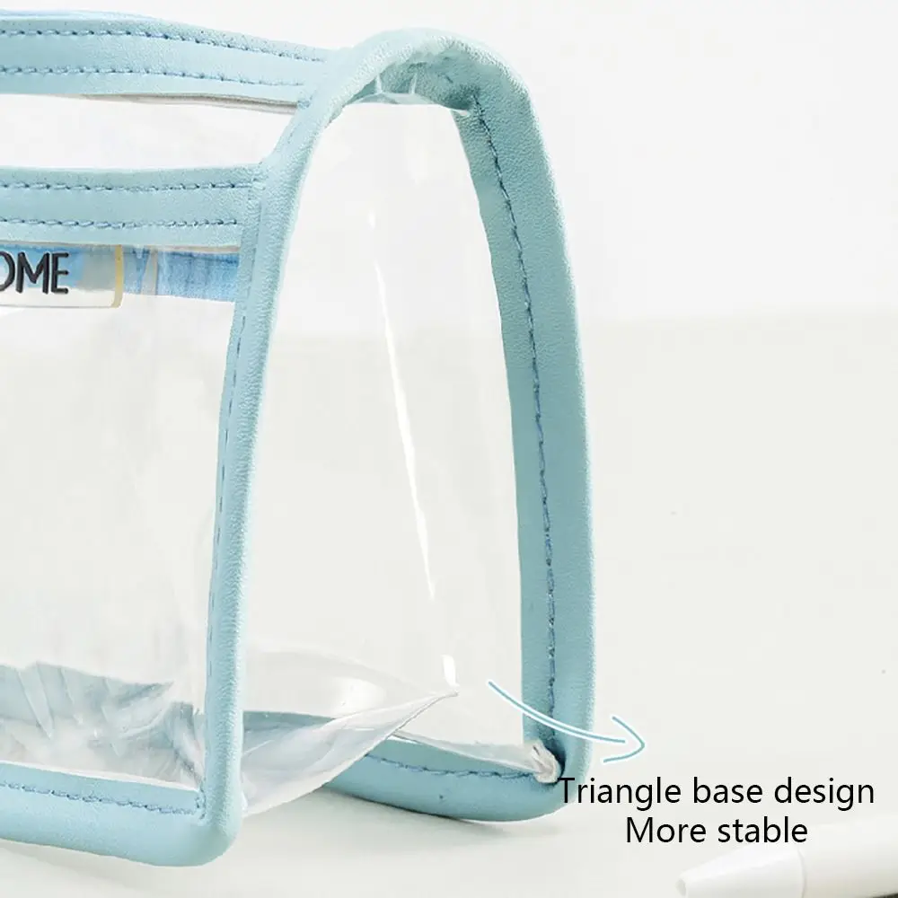 Double-Layer Large Capacity Pen Bag Student Transparent Waterproof Stationery Bag Portable Pencil Case Stationery Organizer