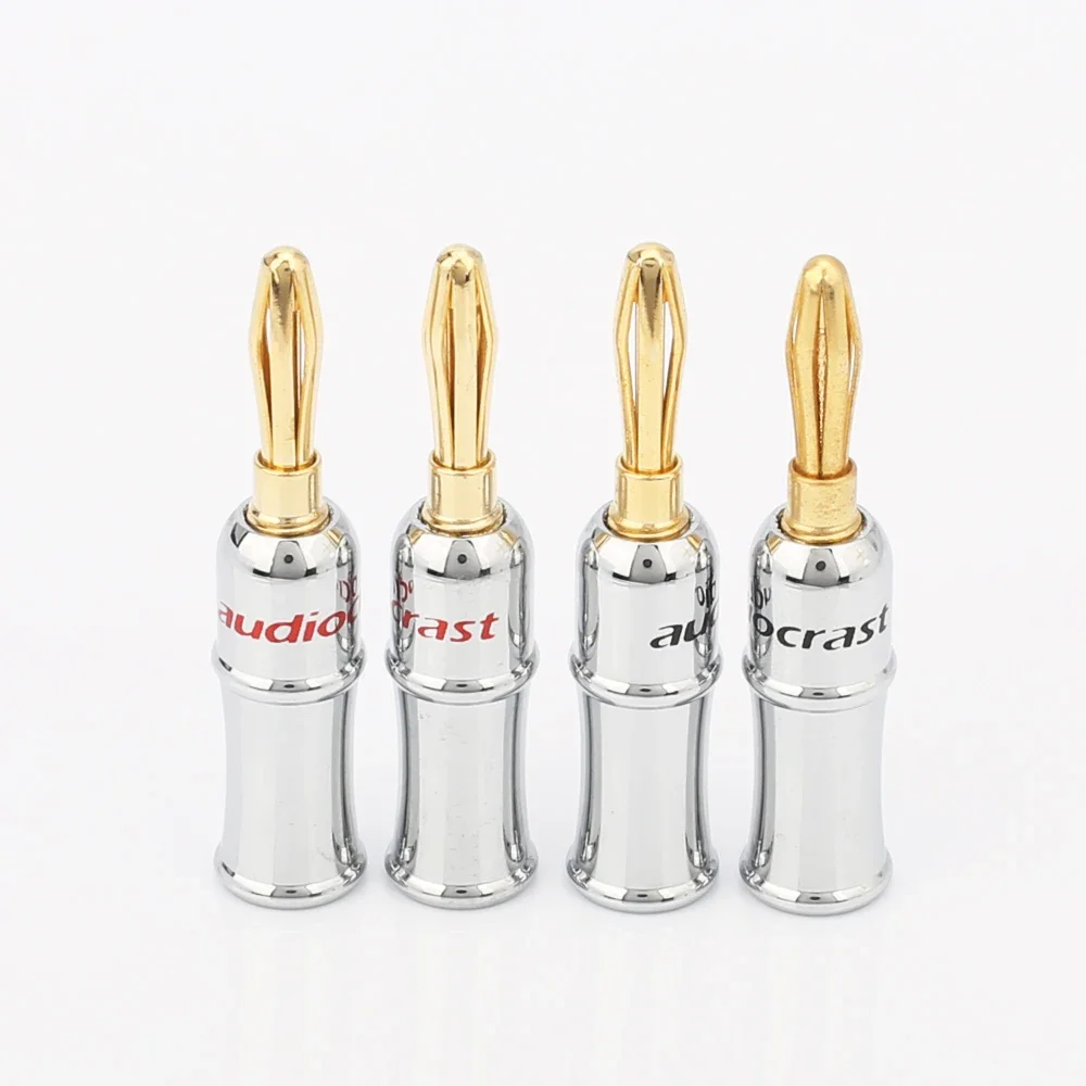 Chrome Plated Cover banana B427G 24K Gold Plated Nakamichi Banana Plug Connector 4pieces per lot