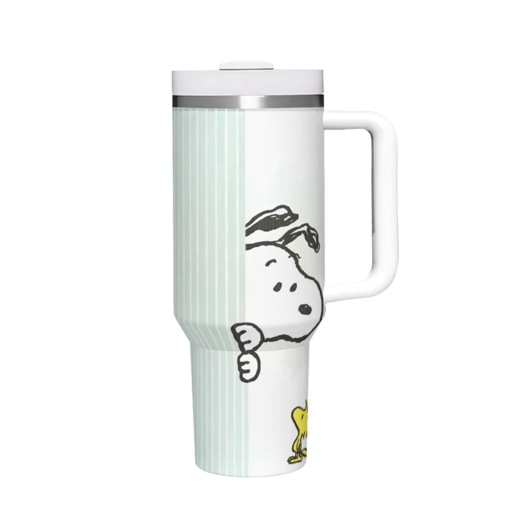 Snoopy_XH6UJI 40 oz Tumbler with Handle and Straw Lid,Stainless Steel Insulated Tumblers,Travel Coffee Mug Cup, Insulated